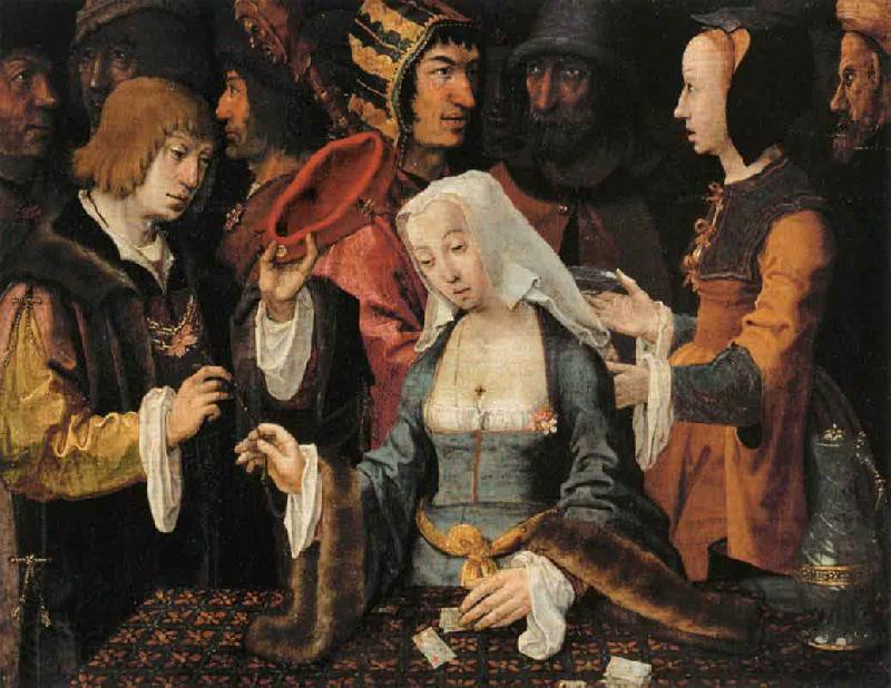 Lucas van Leyden FortuneTeller with a Fool Spain oil painting art